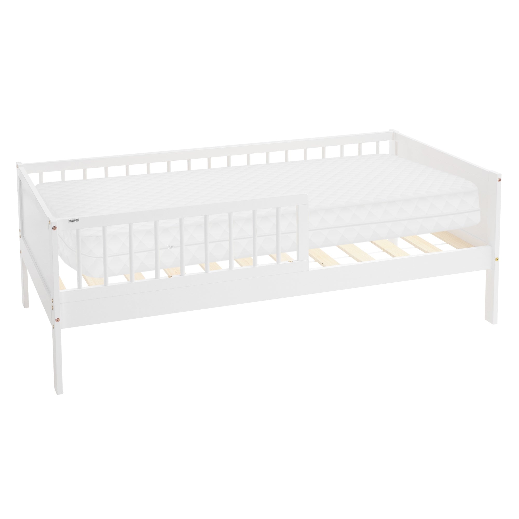 ECD Germany Kinder lit enfant 80x160 blanc avec matelas