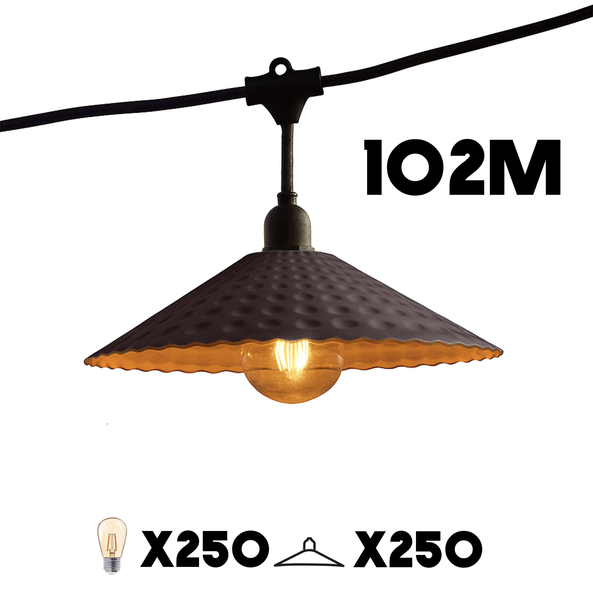 Red Deco Vinty Light guirlande 102m 250 LED E27 chaud
