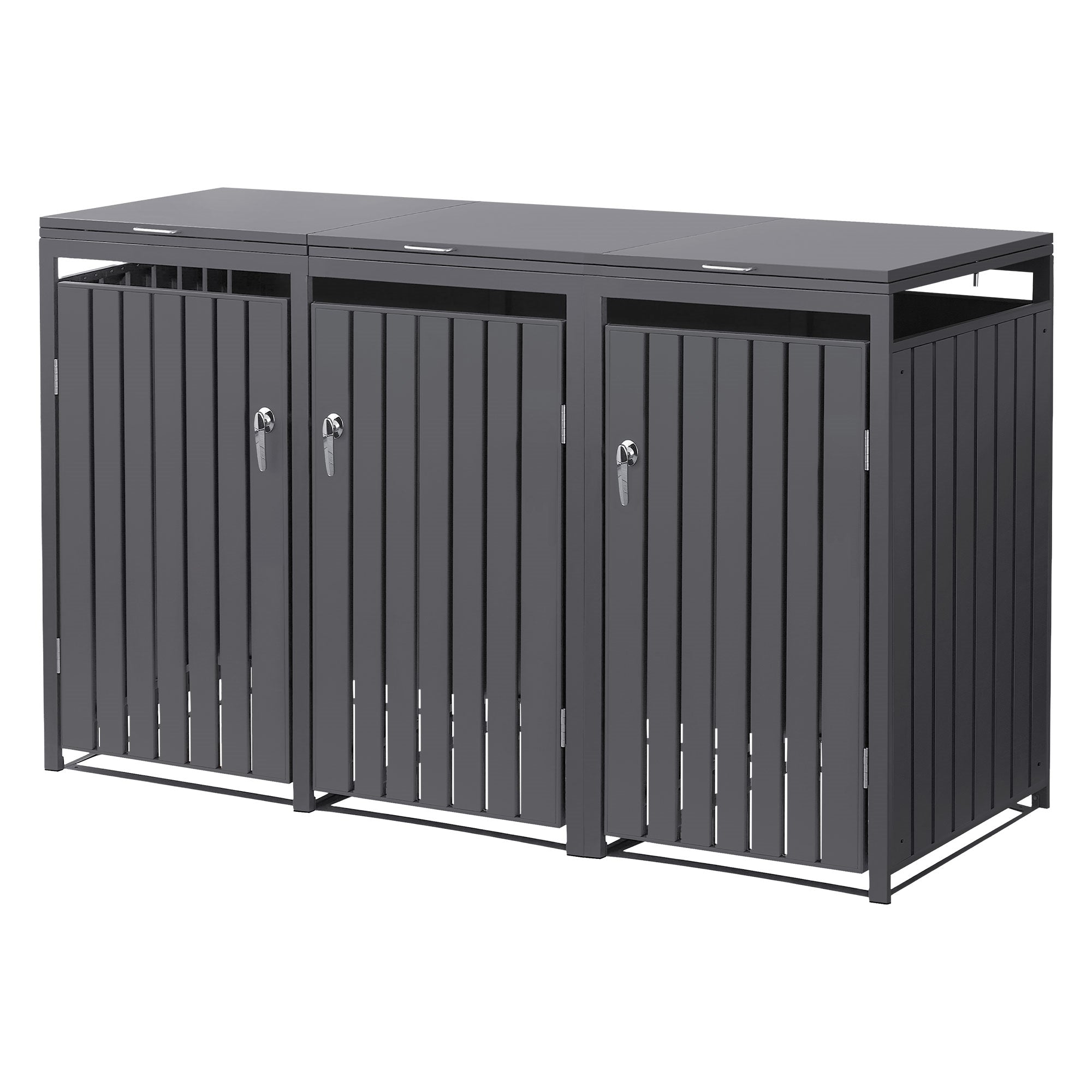 ECD Germany Garten cache-poubelle acier anthracite 4x240L