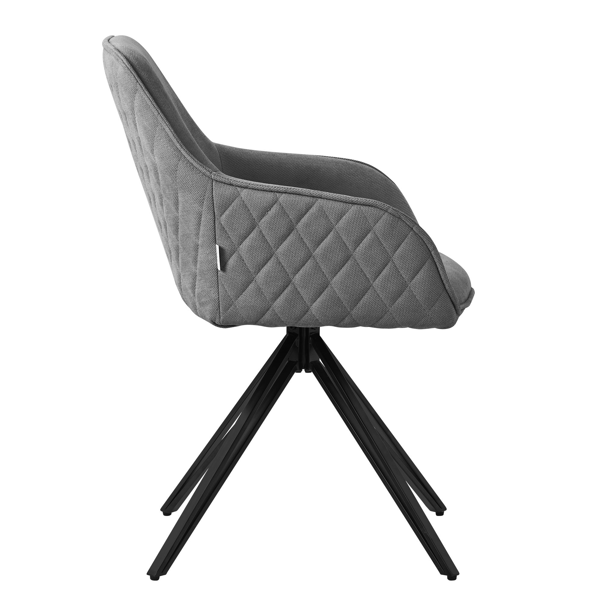 ECD Germany chaise salle à manger pivotante grise lot 2 tissu