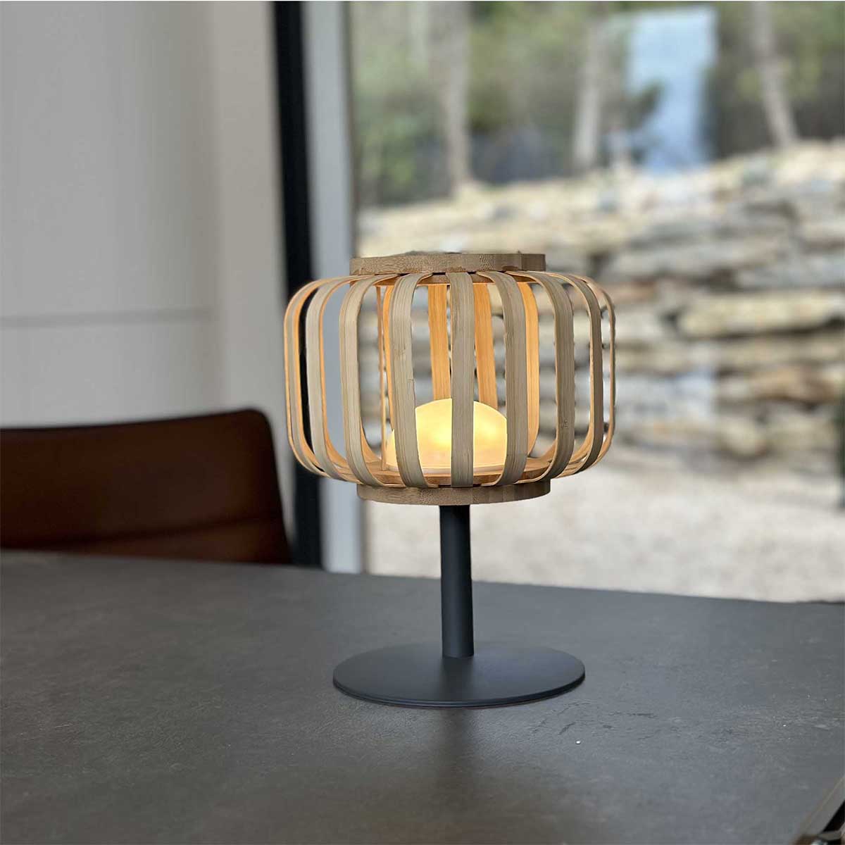 Red Deco Standy Mini Lampe Table Bambou H25cm Dimmable