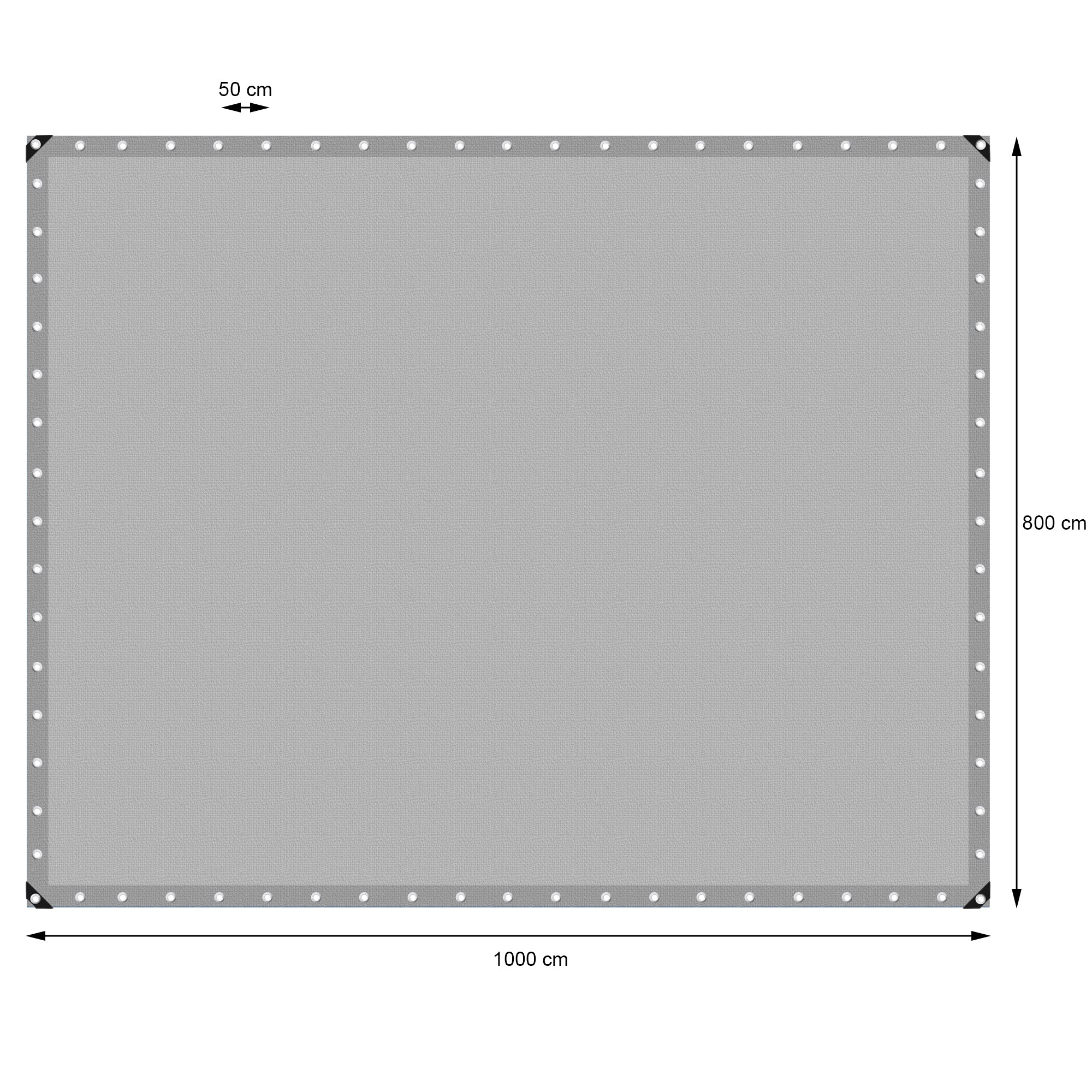 ECD Germany Garten bâche 8x10 m 260g/m² grise étanche