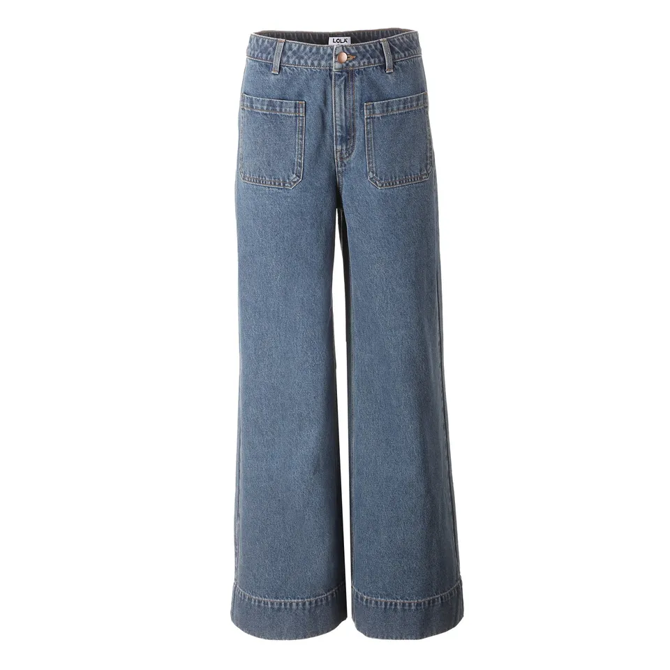 Stokomani Mode Jean large bleu pantalon femme taille 38
