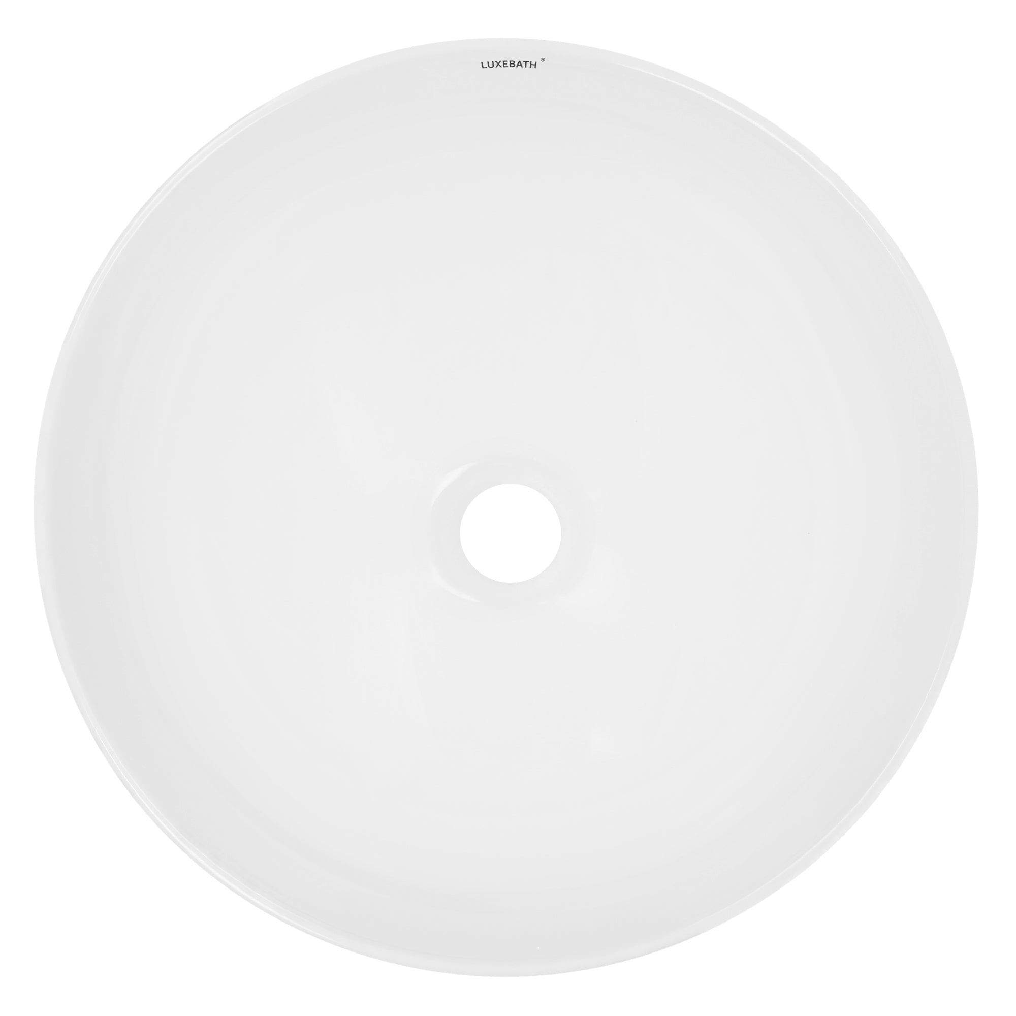 LuxeBath vasque ronde blanche Ø40 cm céramique avec bonde argent