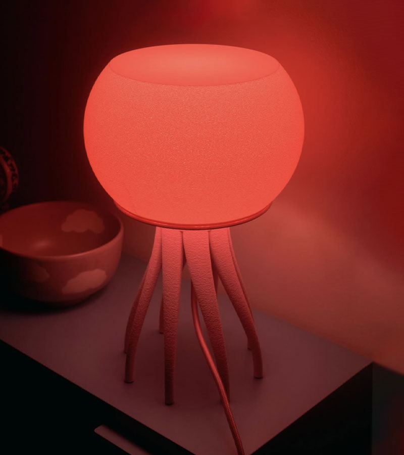 L'avant gardiste Déco lumineuse lampe méduse rose table