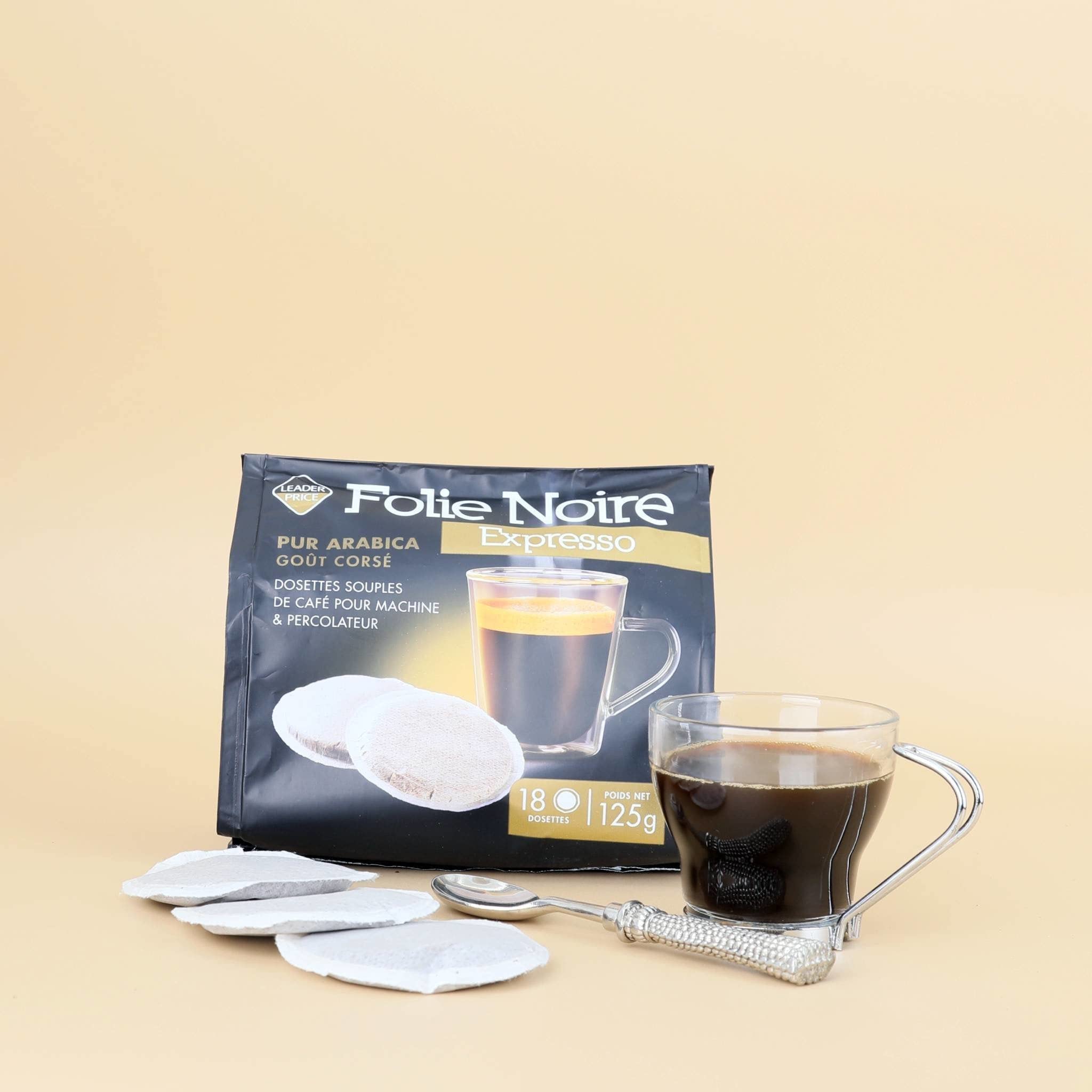 Leader Price Café expresso Folie Noir 125g