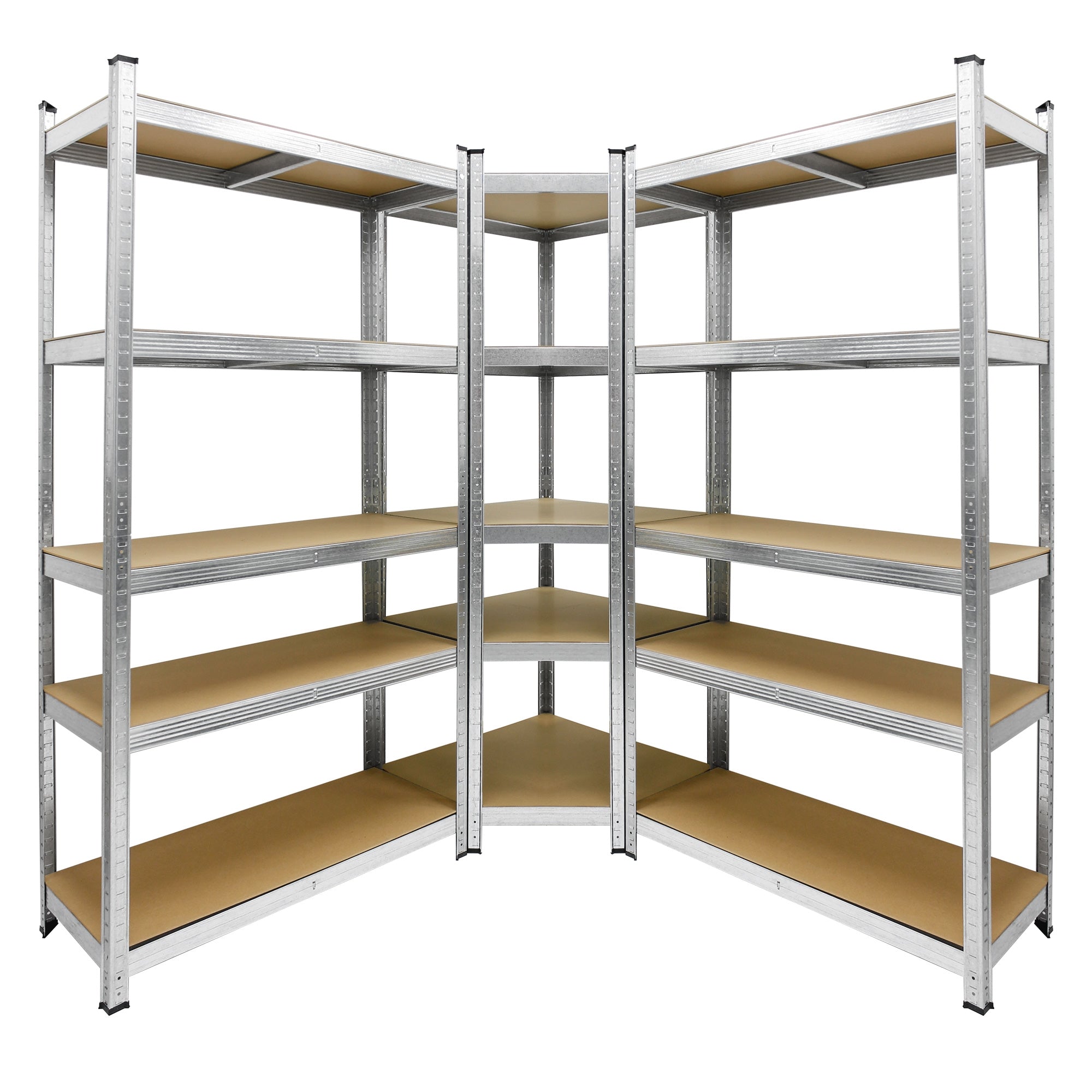 ECD Germany lot 3 étagères charge lourde argent 180x90x40 cm 750kg