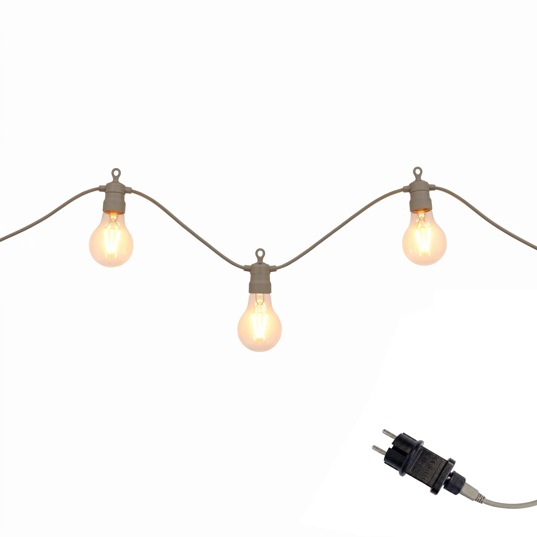 Red Deco Party Max Clear Taupe guirlande 10 globes 8m