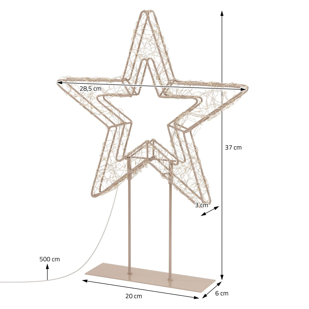 ECD Germany Haus & Wohnen étoile Noël LED 37 cm blanc chaud