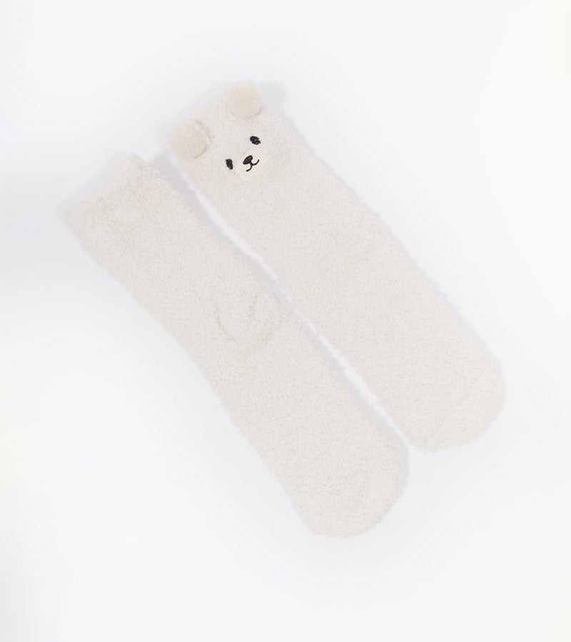 L'avant gardiste Lifestyle & Fun chaussettes Ourson moumoute beige