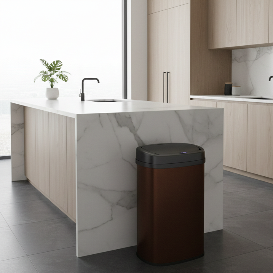 Red Deco Majestic 58L poubelle automatique corten marron