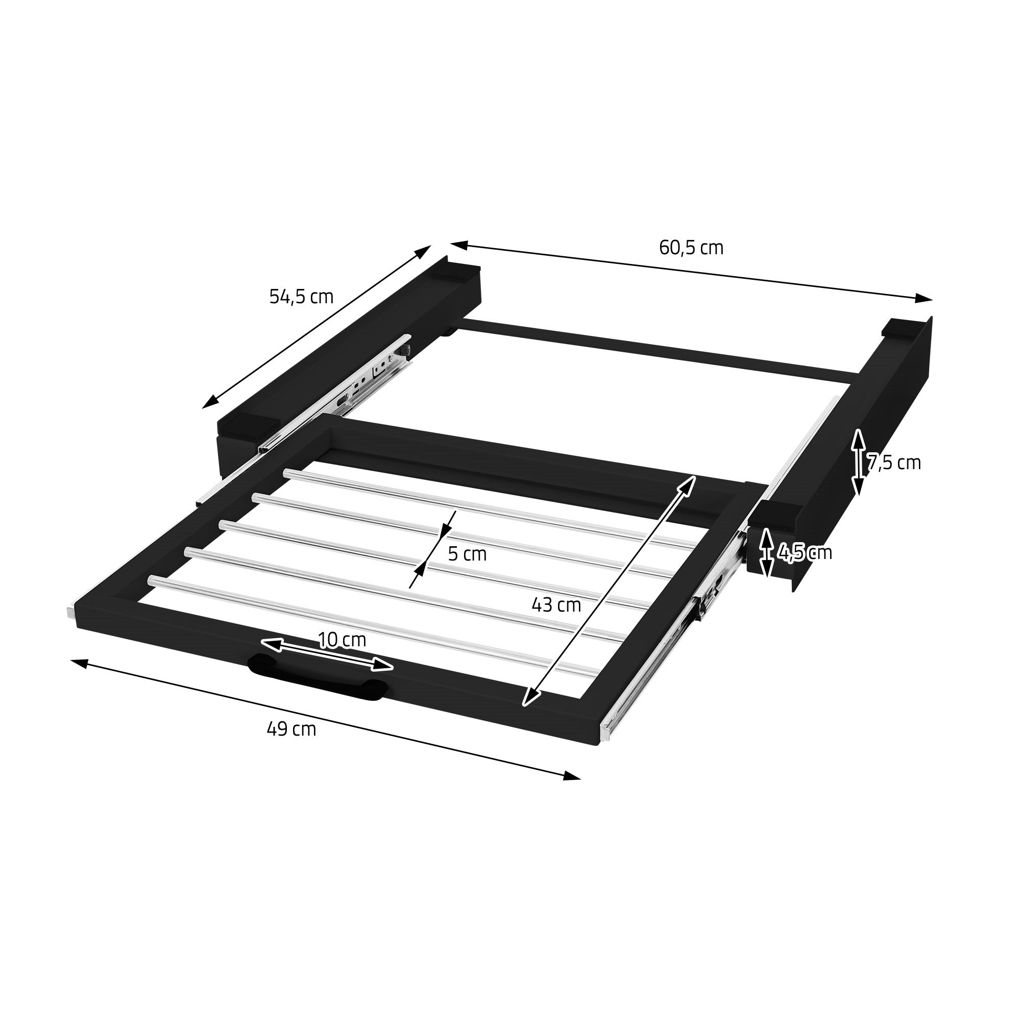 ECD Germany Möbel cadre superposition noir 60,5x54,5 cm