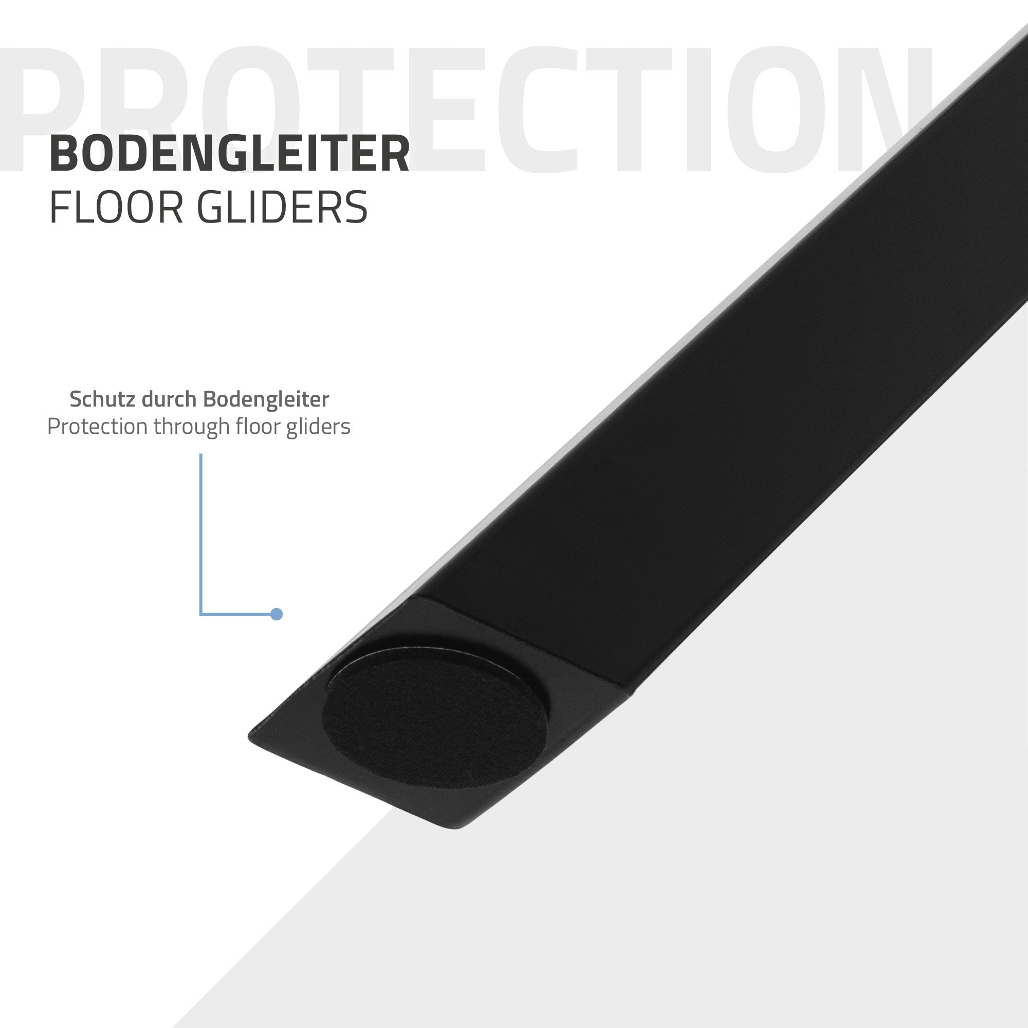 ECD Germany Möbel lot 2 pieds table X acier noir 60x72 cm