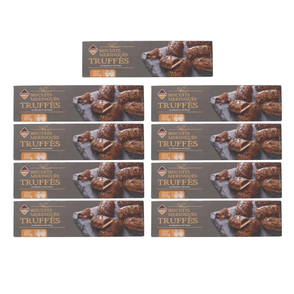 Leader Price Biscuits meringués truffés chocolat au lait 100g lot 9