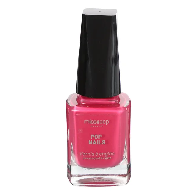 Vernis à ongles rose framboise couleur vive flacon