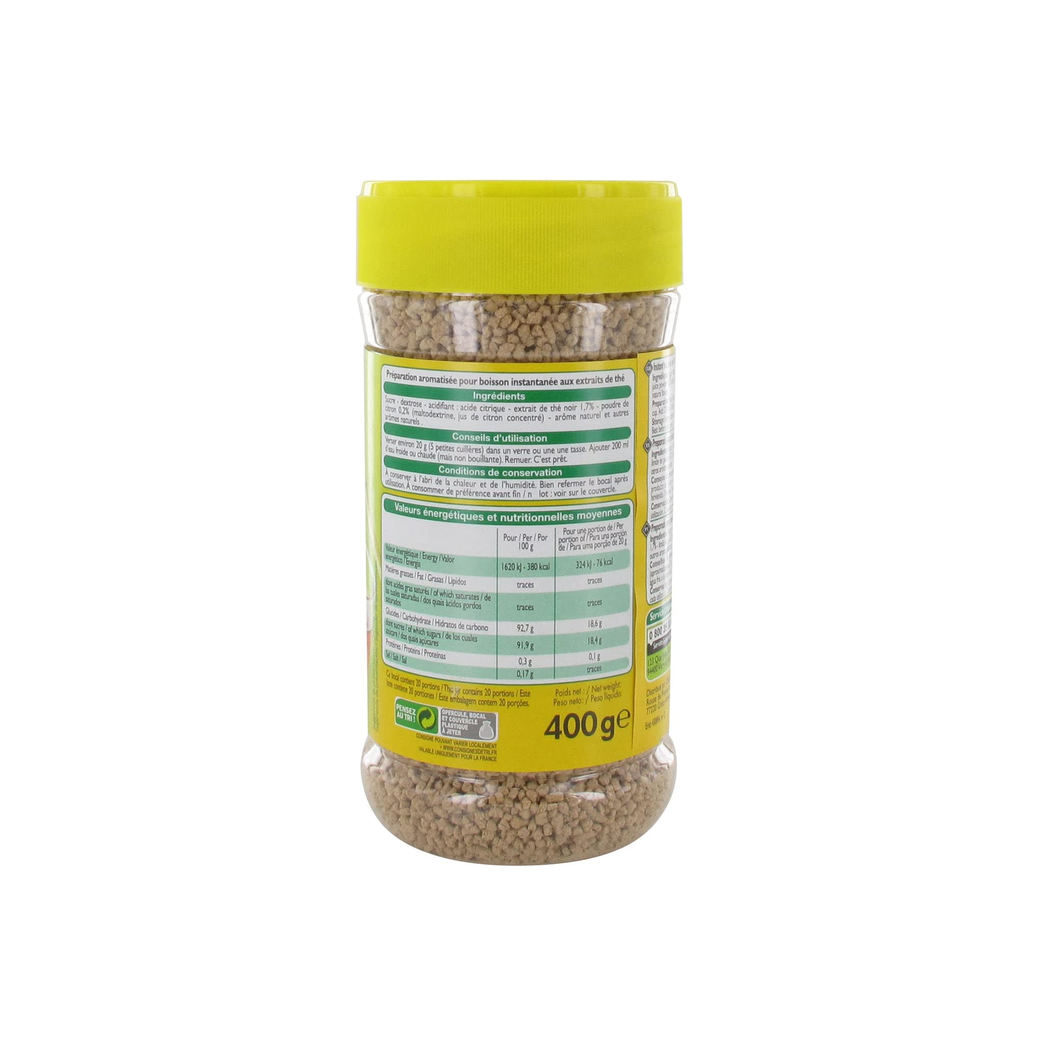 Leader Price Petit-déjeuner thé citron 400g lot de 12