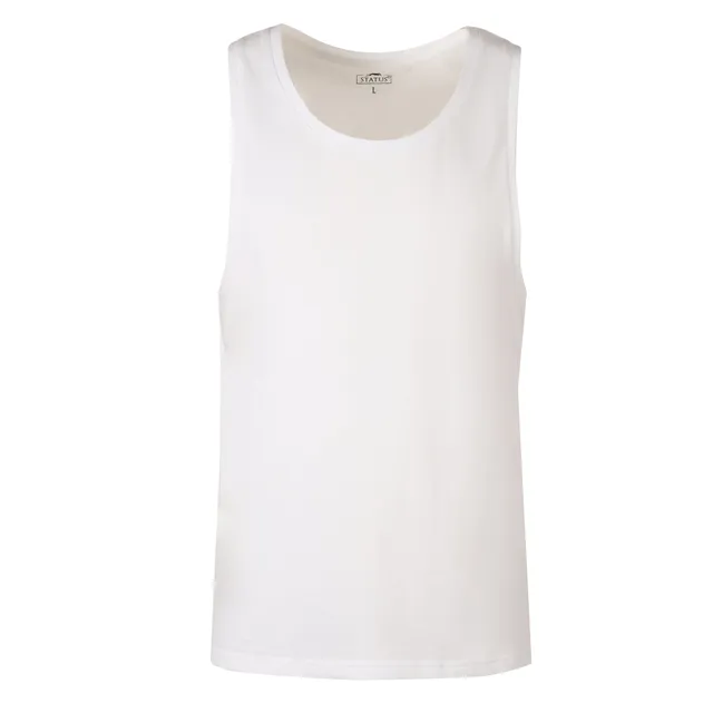 Stokomani Mode débardeur uni blanc homme manches courtes