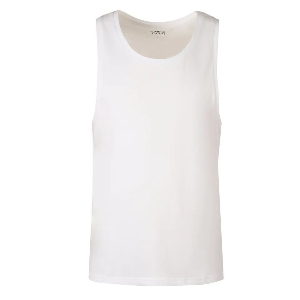 Stokomani Mode débardeur uni blanc homme manches courtes