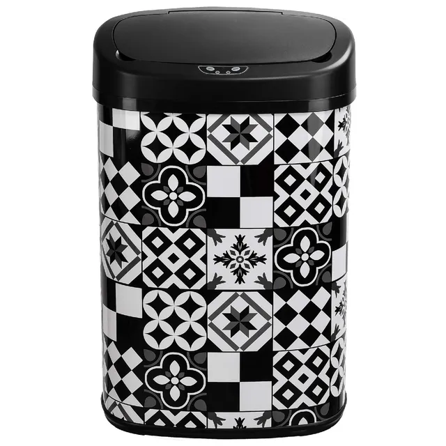 Red Deco Majestic poubelle cuisine auto 58L noir carreaux