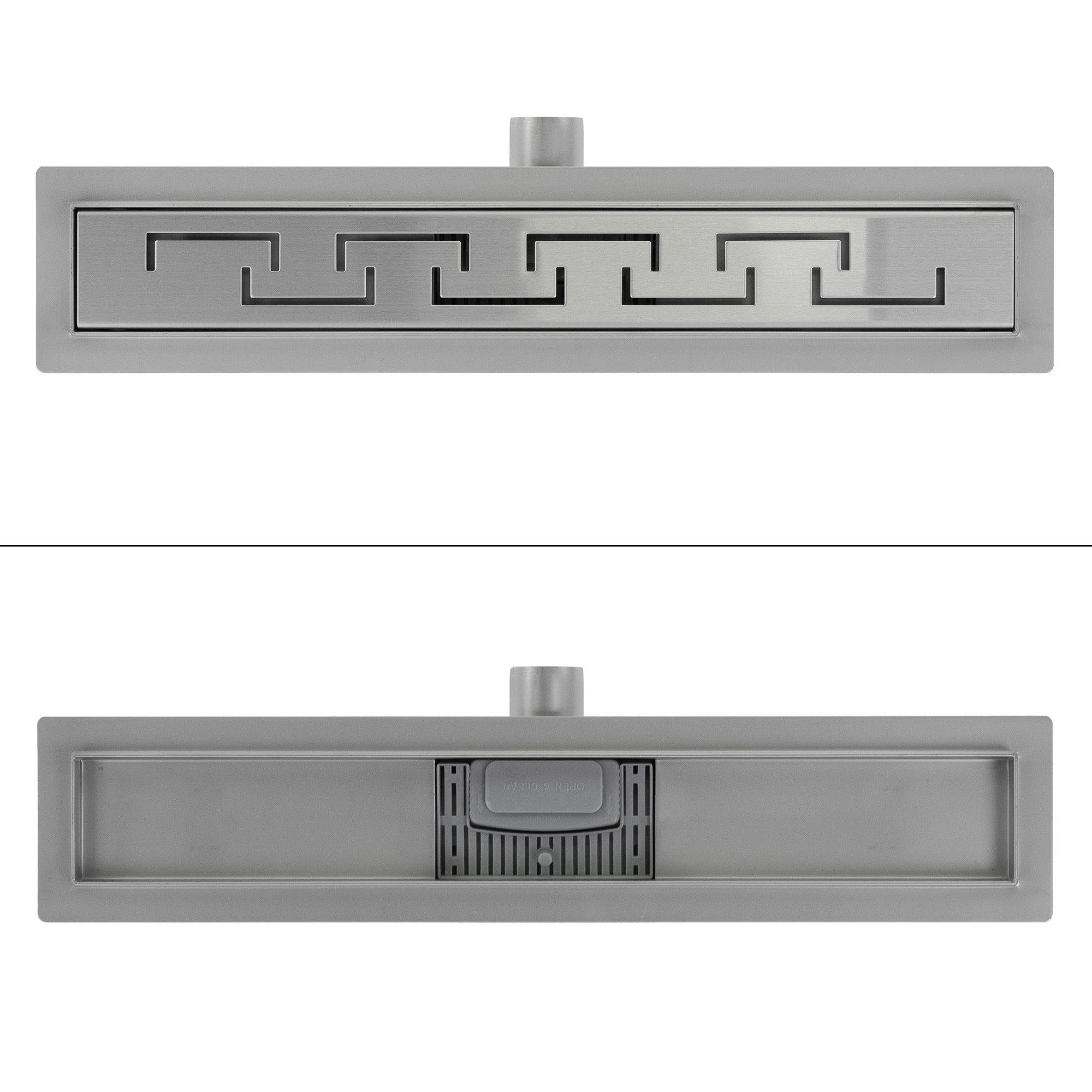 ECD Sanitär Caniveau de douche inox argent 60 cm rainuré