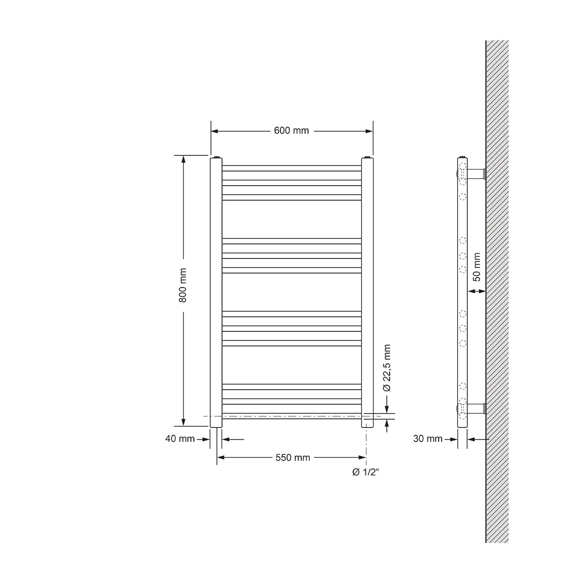 ECD Germany LuxeBath 600W 600x800 radiateur anthracite