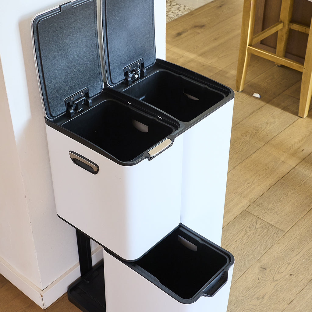 Red Deco Haja poubelle cuisine 60 L blanc tri sélectif