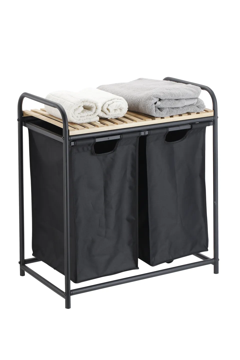 Stokomani Maison panier à linge 2 compartiments tri