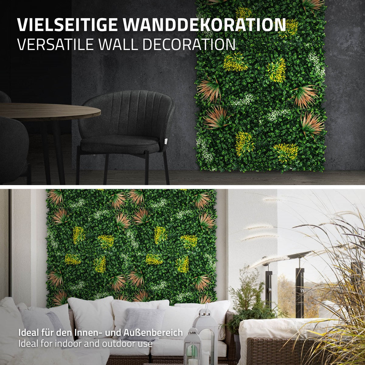 ECD Germany Copper Leaf mur végétal 50x50 cm lot de 4