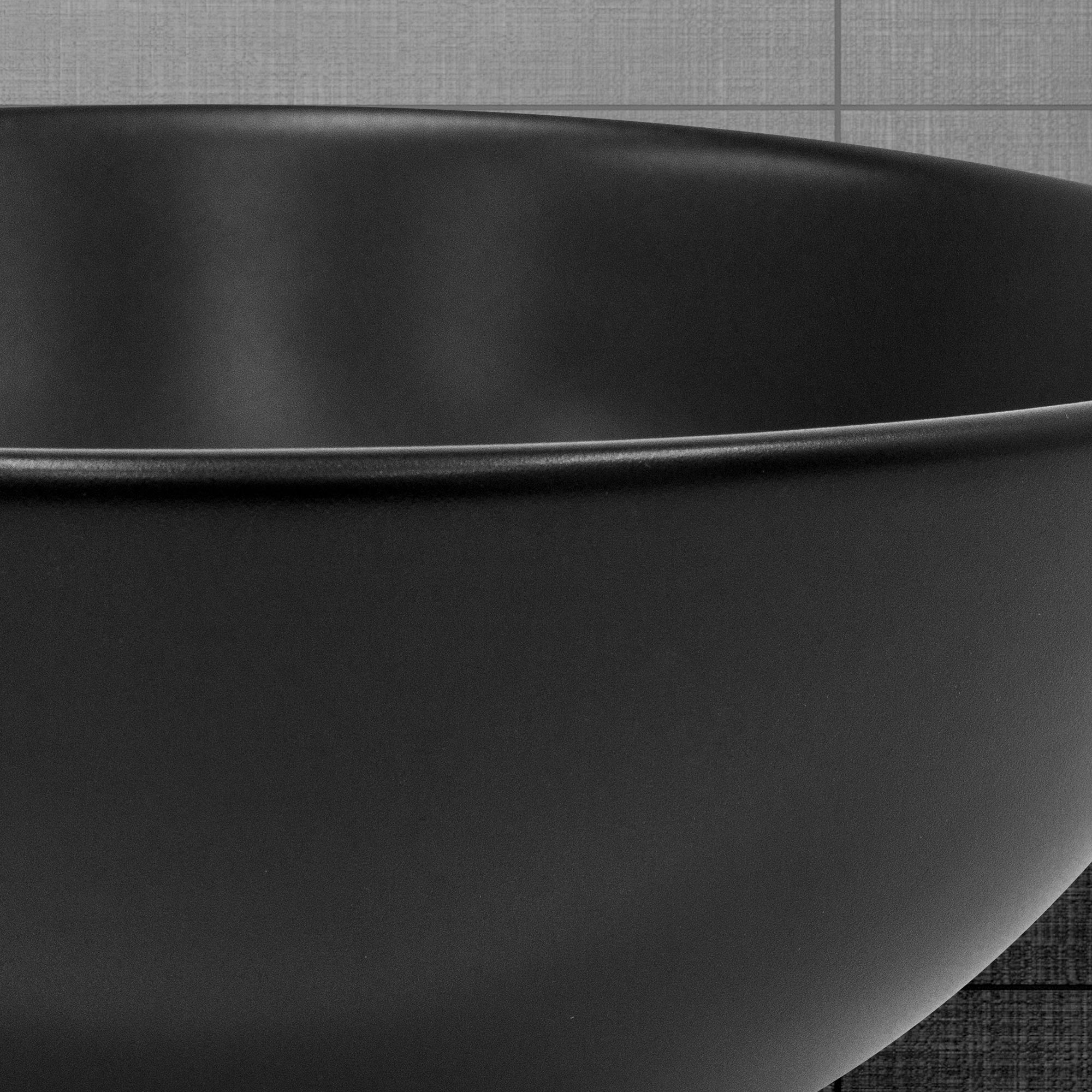 ECD Germany LuxeBath vasque ronde Ø42x17 cm noir mat céramique