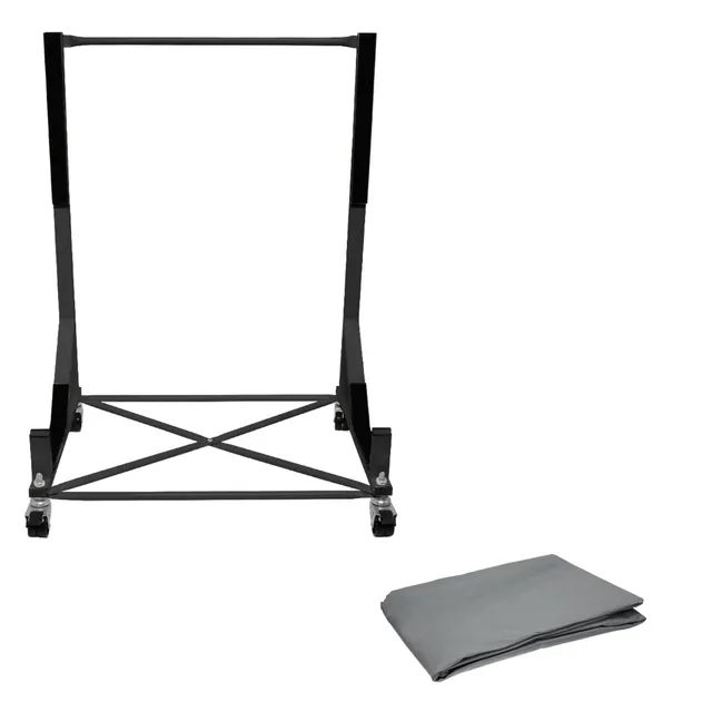 Support hardtop noir acier à roulettes + housse