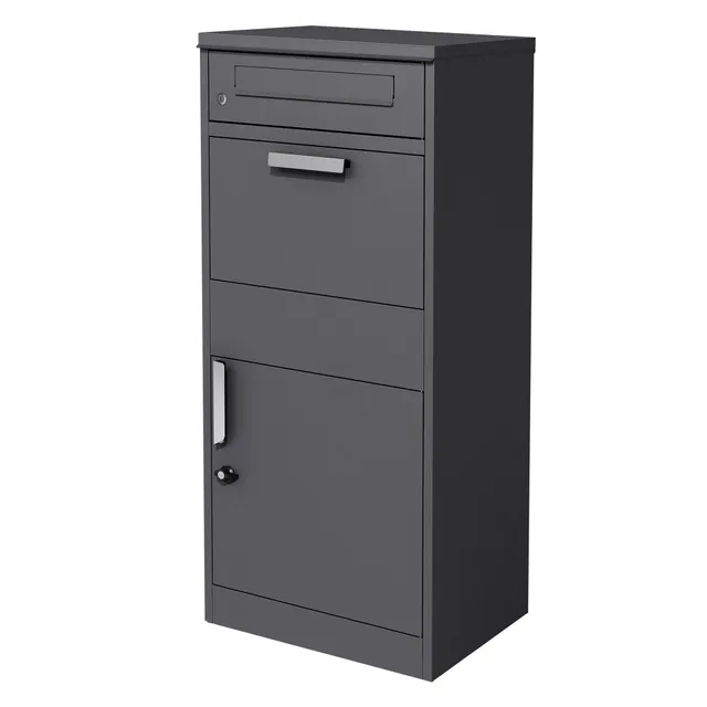 ECD Germany Bauen & Renovieren boîte aux lettres colis anthracite/chêne