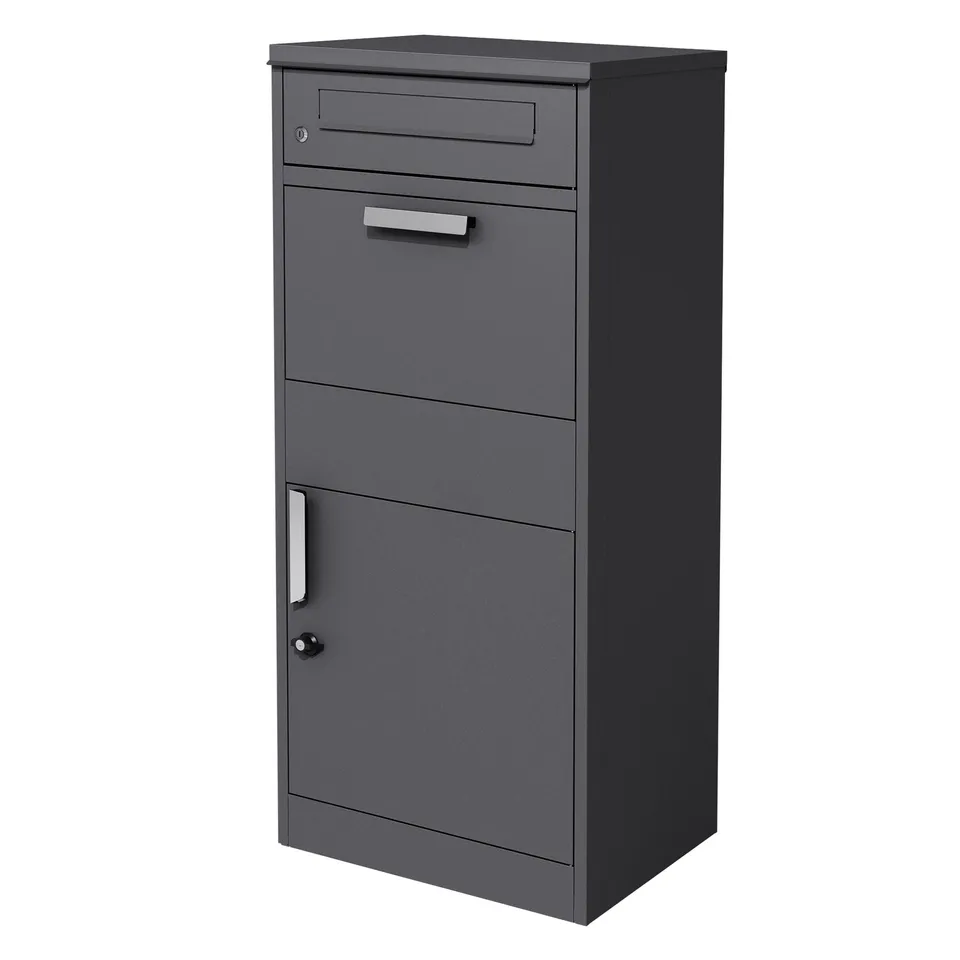 ECD Germany Bauen & Renovieren boîte aux lettres colis anthracite/chêne