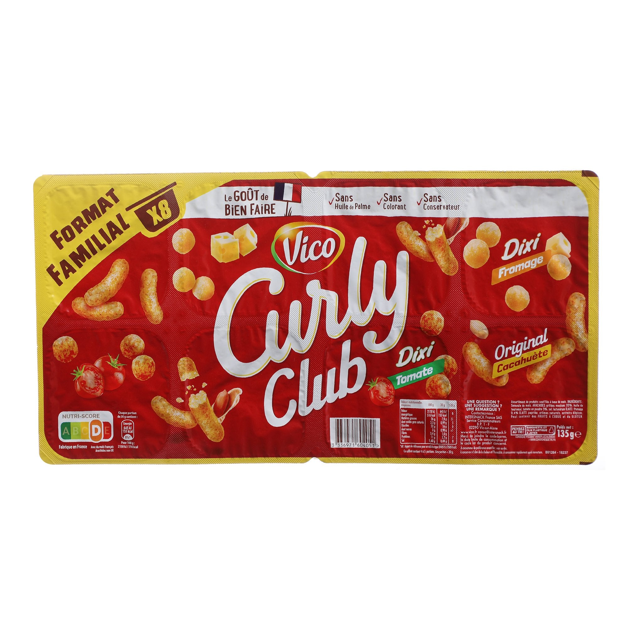 Curly Club biscuits apéritif format familial