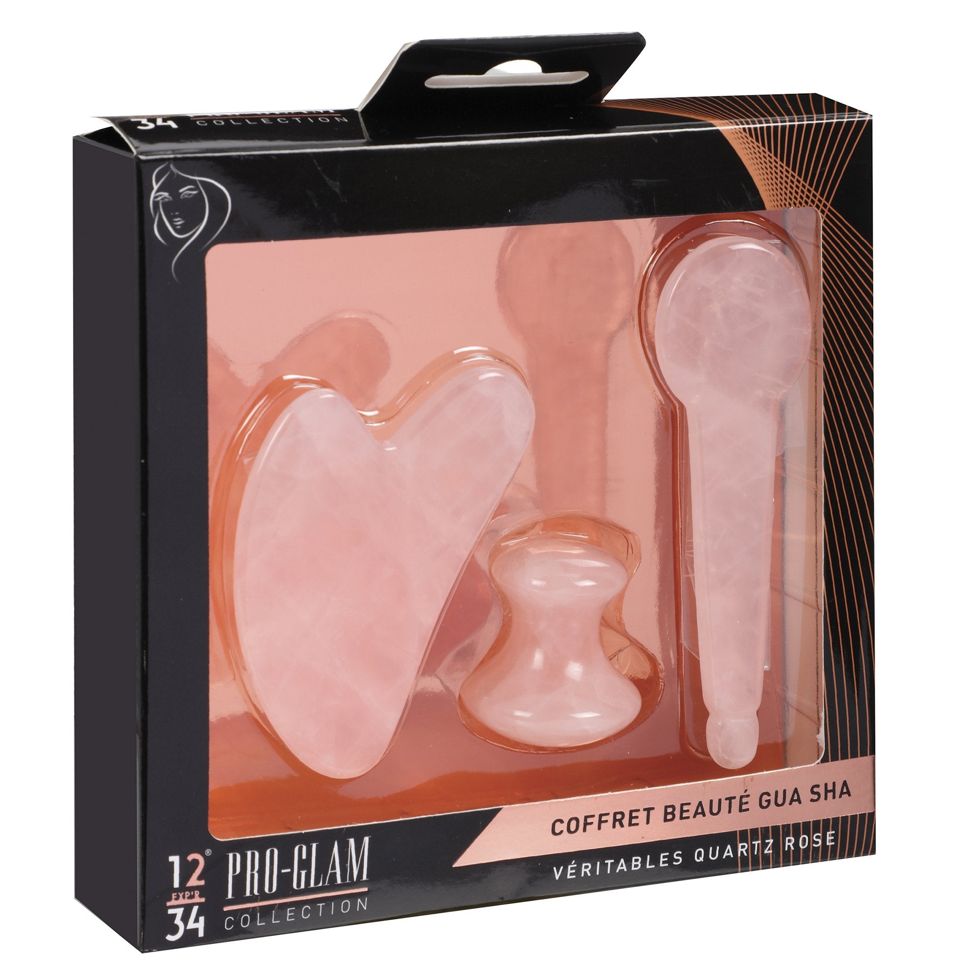 Stokomani Coffret Gua Sha visage quartz rose