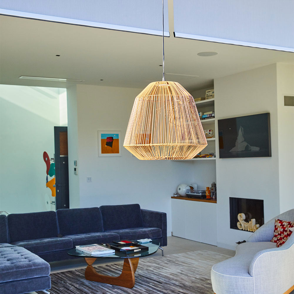 Red Deco Maya suspension solaire tressée LED H39cm