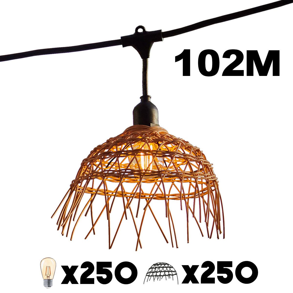 Red Deco Hawaii Light guirlande 102m 250 LED E27 chaud