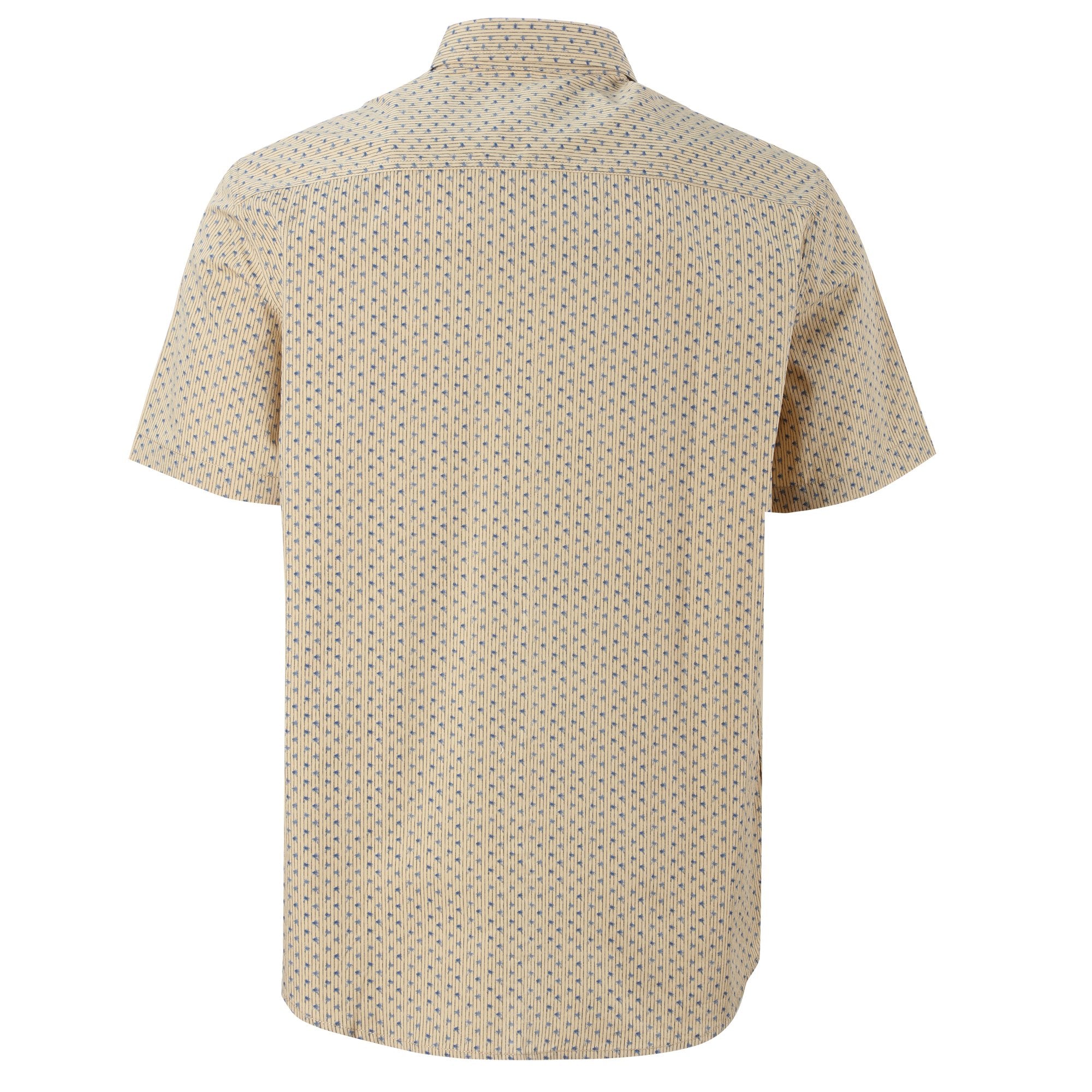 Chemise manche courte beige motifs homme