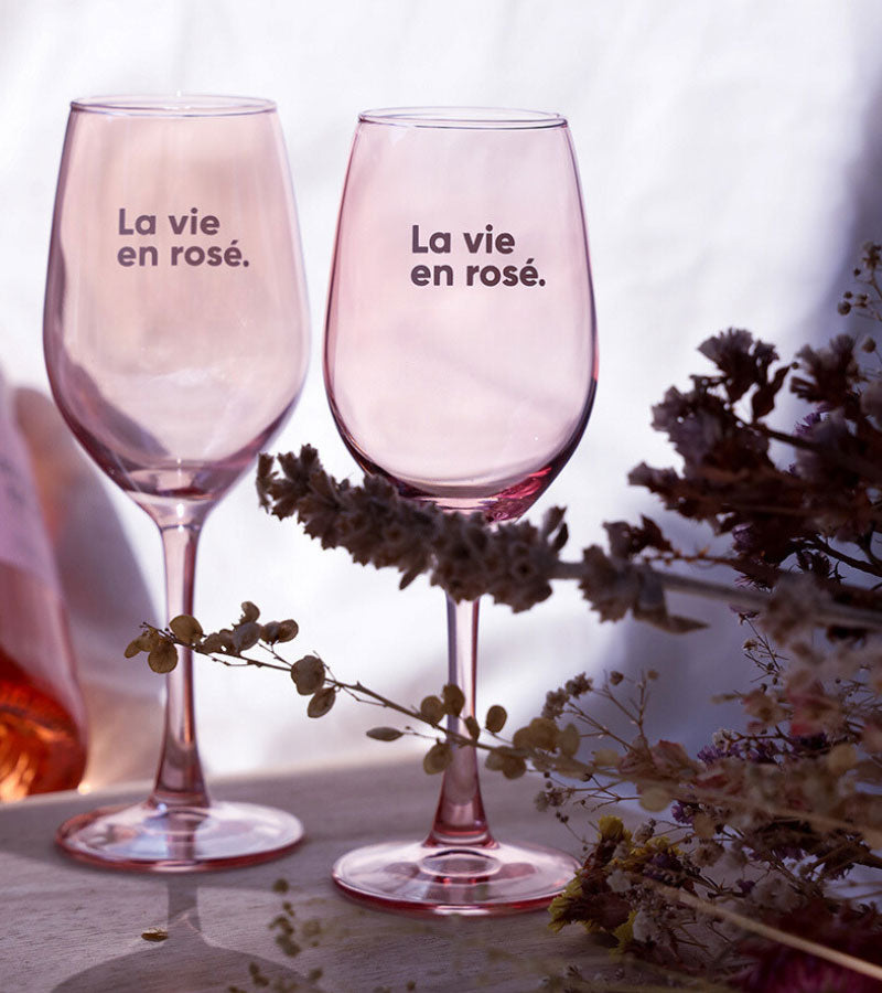 L'avant gardiste La vie en rosé set 2 verres vin