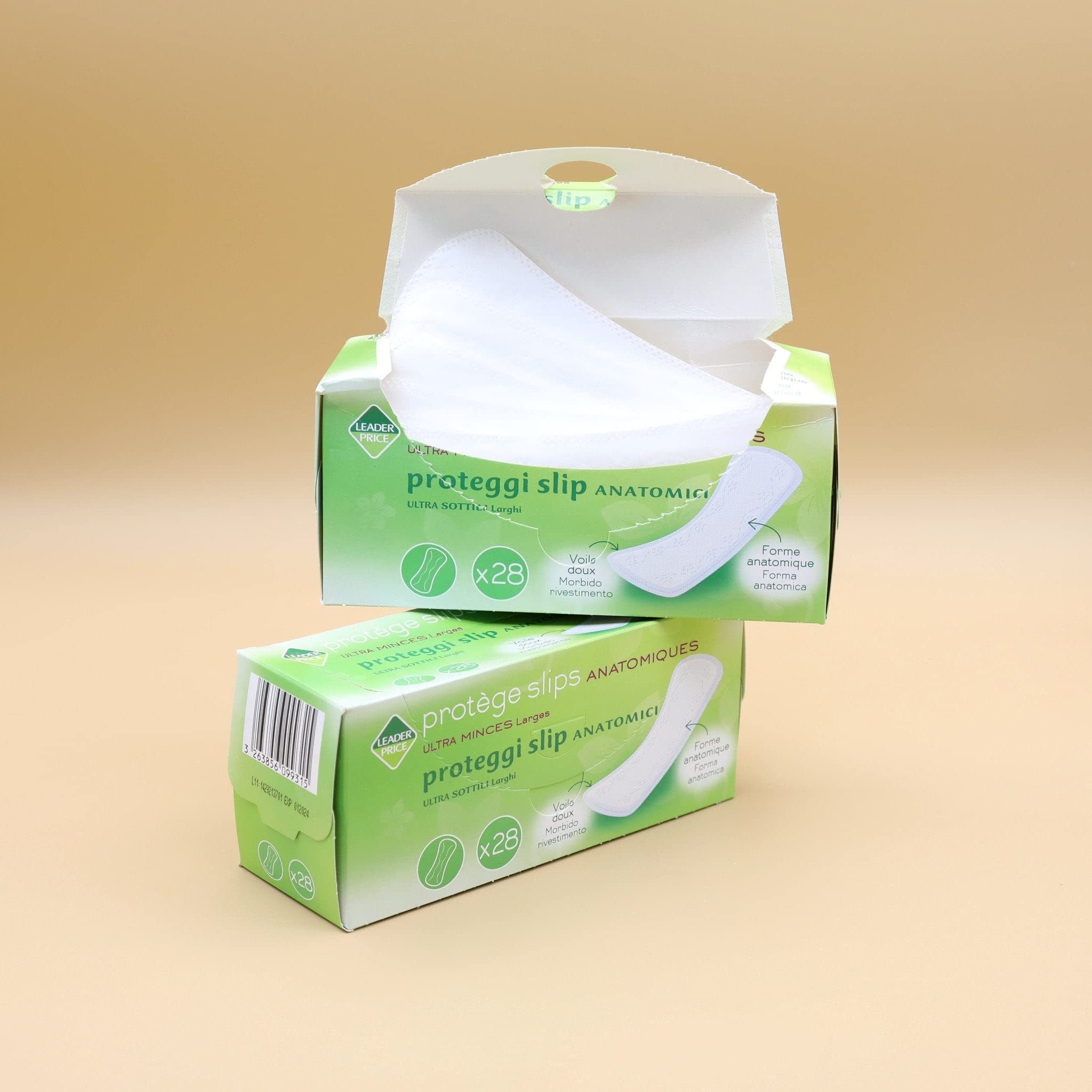 Leader Price Protège-slips anatomiques larges x28 ultra-mince