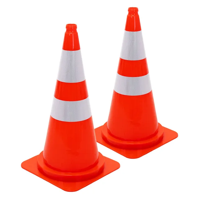ECD Germany plot chantier orange 75 cm PE lot 2 bandes réfléchissantes
