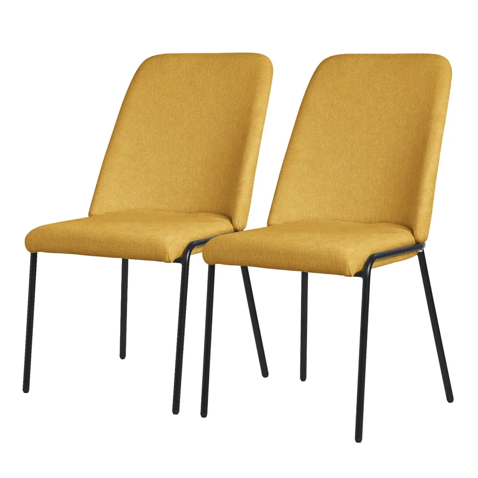 ECD Germany Möbel chaises salle à manger moutarde lot de 2