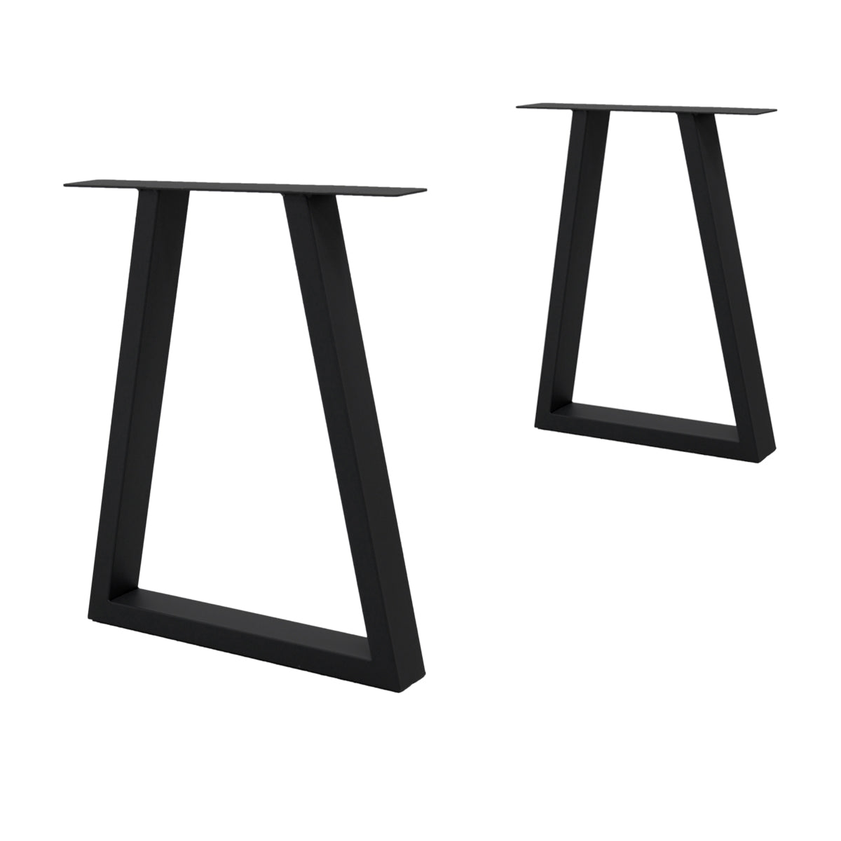 ECD Germany pieds de table trapèze acier noir 60x72 cm lot 2