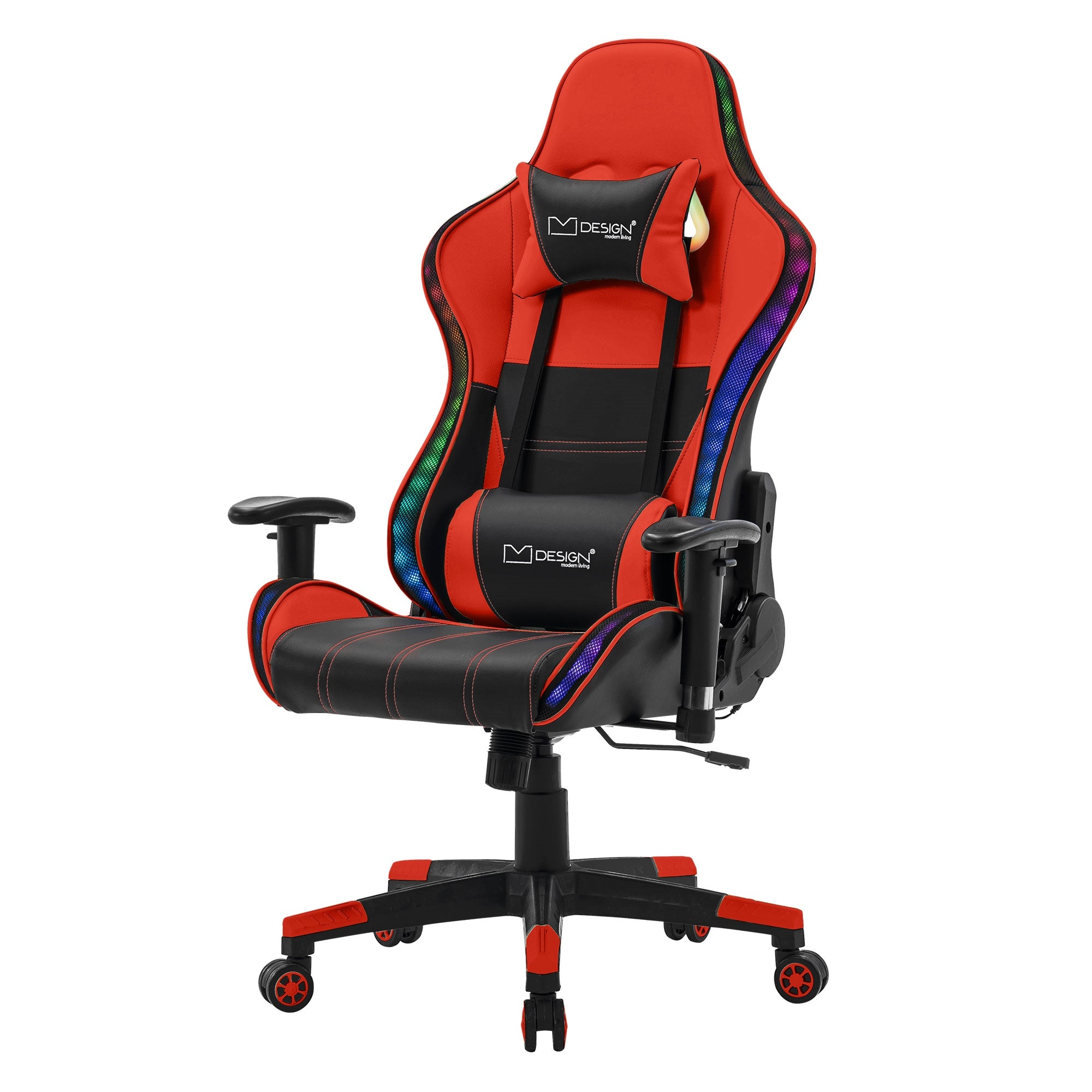 ML-Design chaise gaming similicuir noir rouge LED Bluetooth B-Ware