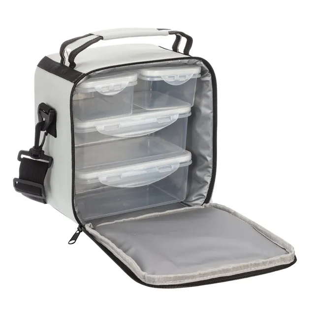 Stokomani Sac Isotherme Gris avec 4 Boîtes Hermétiques