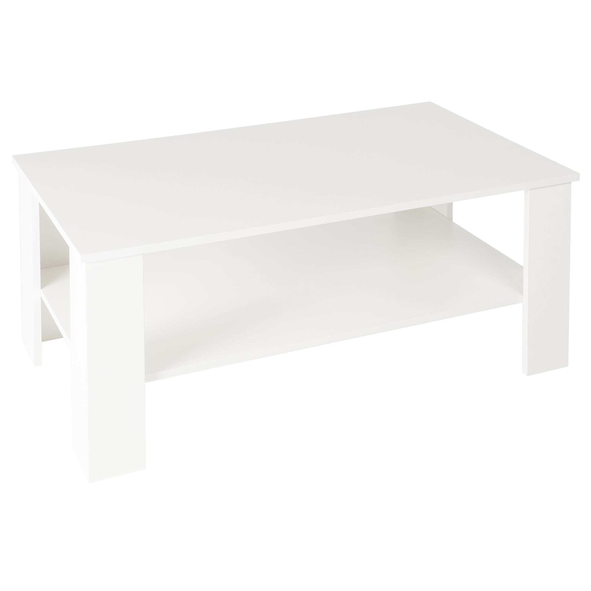 ECD Germany ML-Design table basse blanche 100x57x43 cm