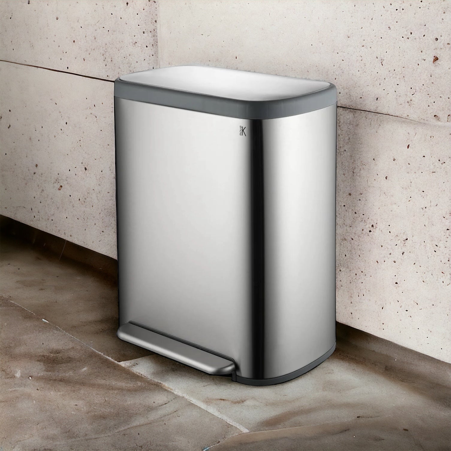 Red Deco Empire poubelle cuisine 60L inox pédale tri