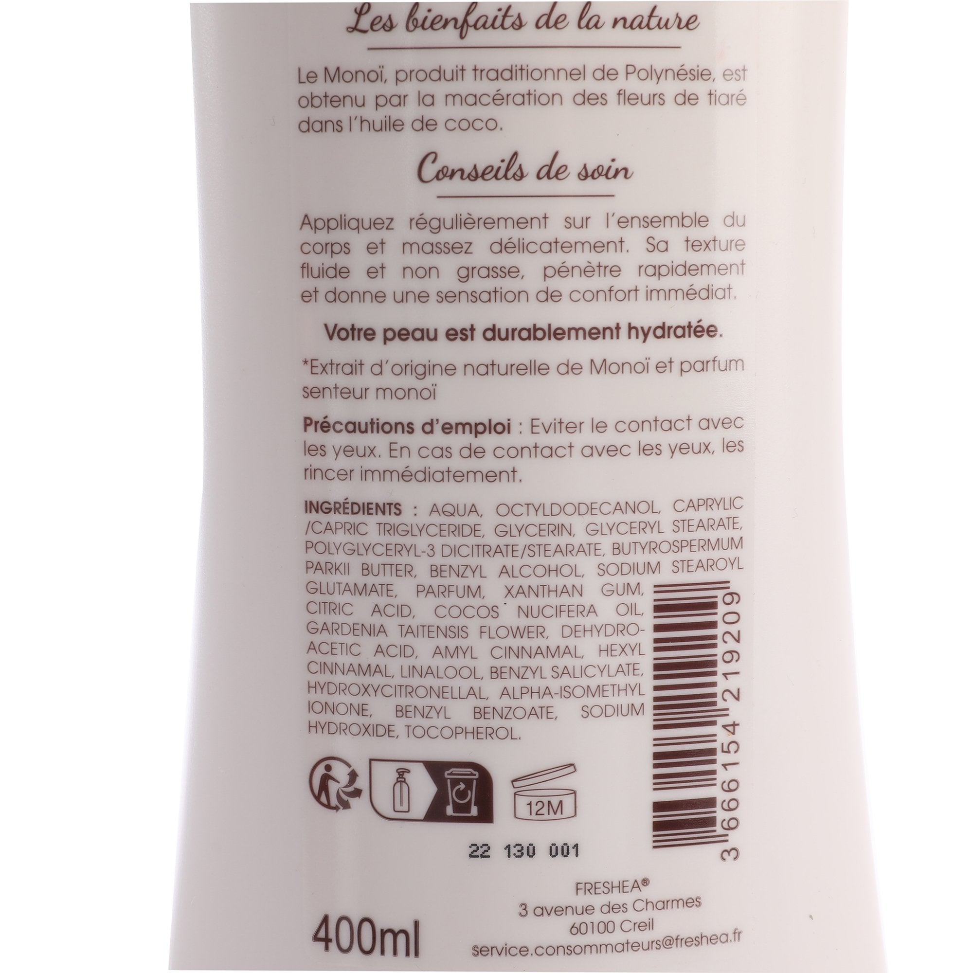 Stokomani Beauté Lait hydratant corps monoï de Tahiti