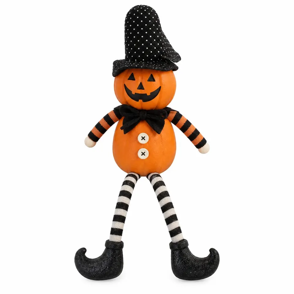 Poupée décorative Halloween polyester orange citrouille 55,5 cm