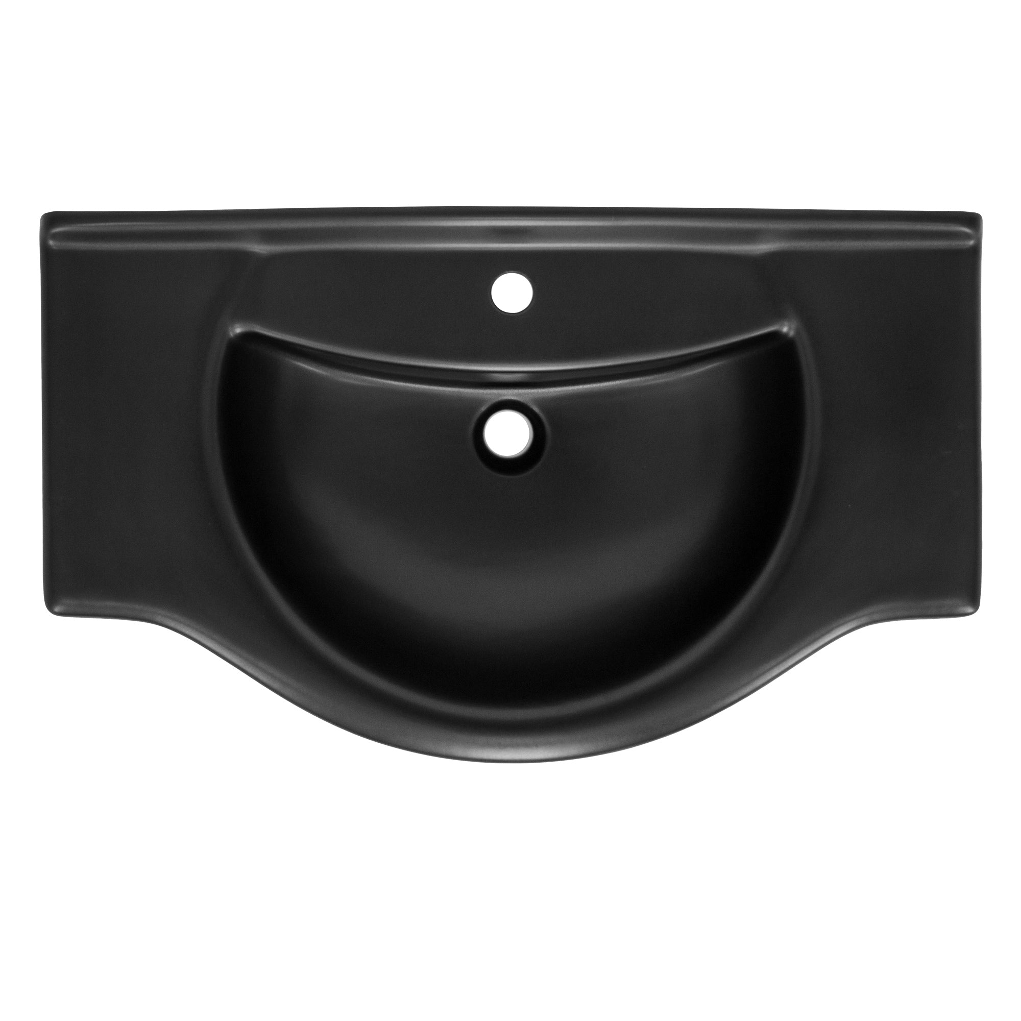 ECD Germany Sanitär Lavabo céramique noir 87 cm bonde