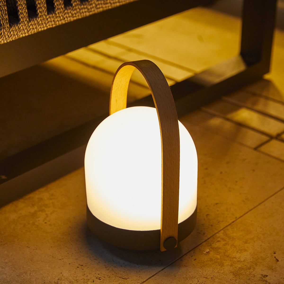 Red Deco Aura H27cm lampe sans fil bambou blanc chaud
